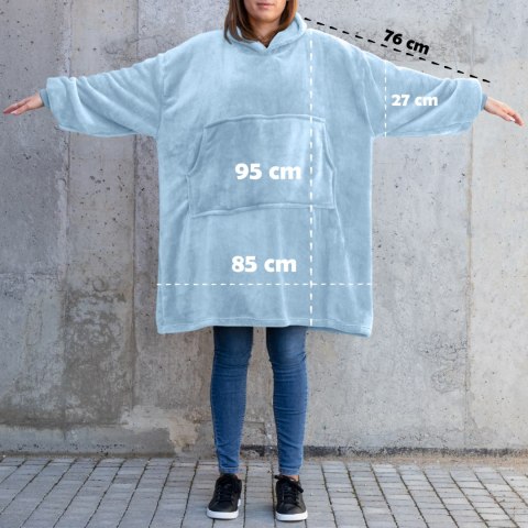 Bluzair Bluza Koc Hoodie Oversize Polska Błękitny Bluzair Bluza Koc Hoodie Oversize Polska Błękitny
