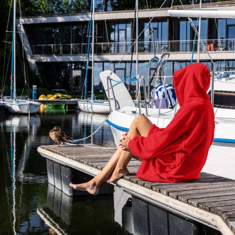 Bluzair Bluza Koc Hoodie Oversize Polska Czerwona Bluzair Bluza Koc Hoodie Oversize Polska Czerwona
