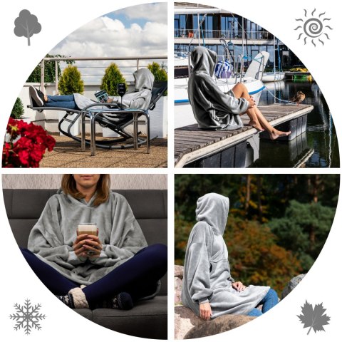 Bluzair Bluza Koc z Kapturem XXL Ciepła Hoodie 4w1 Bluzair Bluza Koc z Kapturem XXL Ciepła Hoodie 4w1
