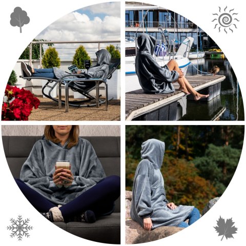 Bluzair SUPER MAMA - Bluza koc - Szary - prezent dla mamy na urodziny Bluzair SUPER MAMA - Bluza koc - Szary - prezent dla mamy na urodziny