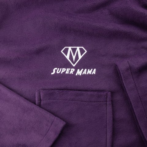 Kocyko-szlafrok SUPER MAMA - Śliwka - prezent dla mamy na urodziny Kocyko-szlafrok SUPER MAMA - Śliwka - prezent dla mamy na urodziny