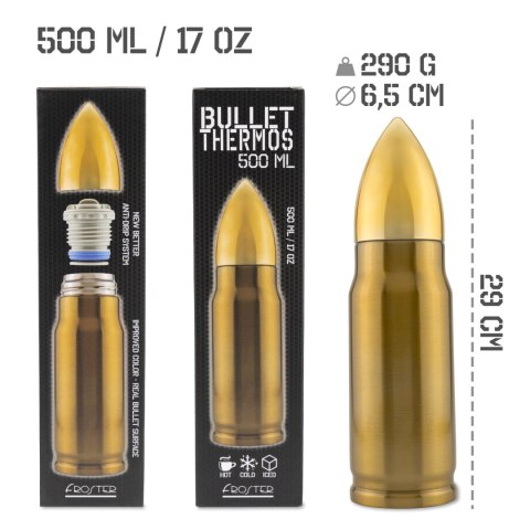 Kubek Termos Pocisk 500 ml - prezent dla faceta - broń militaria survival