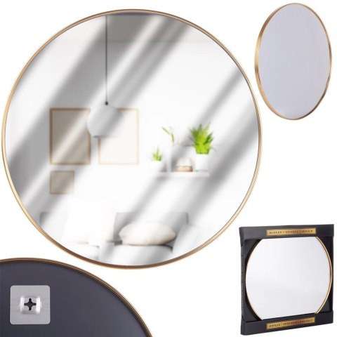 Lustro ścienne złote okrągłe 40 cm Lustro ścienne złote okrągłe 40 cm