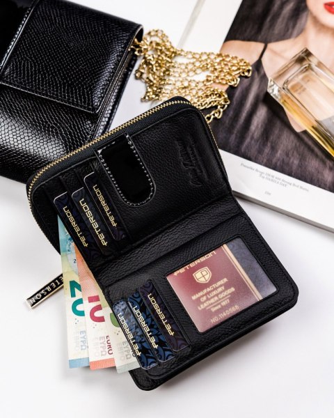 Mały skórzany portfel damski RFID - Peterson Mały skórzany portfel damski RFID - Peterson