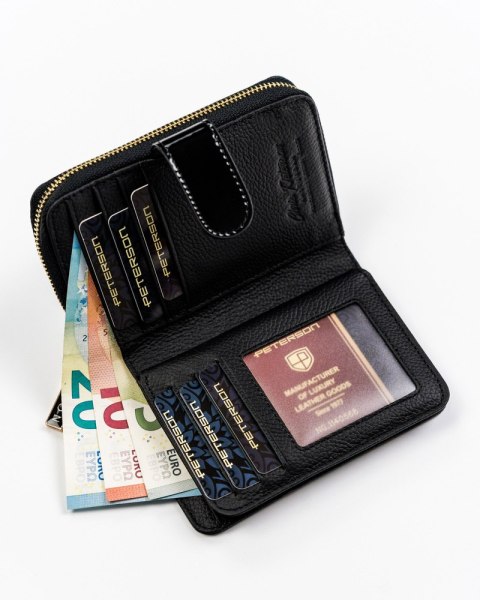 Mały skórzany portfel damski RFID - Peterson Mały skórzany portfel damski RFID - Peterson