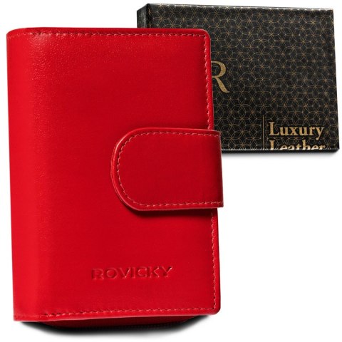 Skórzany portfel damski z systemem RFID Protect - Rovicky Skórzany portfel damski z systemem RFID Protect - Rovicky