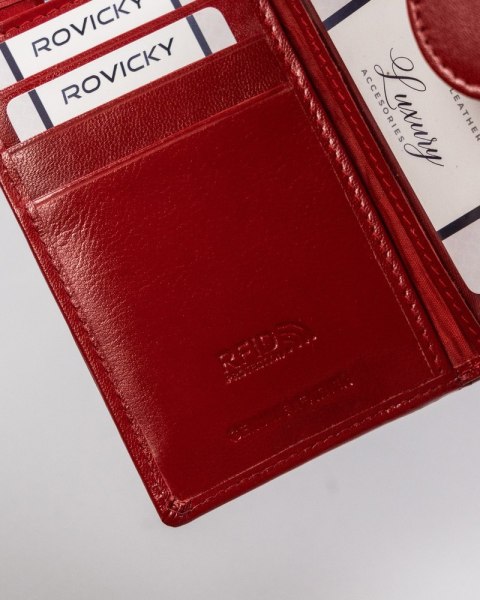 Skórzany portfel damski z systemem RFID Protect - Rovicky Skórzany portfel damski z systemem RFID Protect - Rovicky