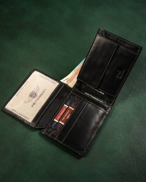 Męski portfel ze skóry naturalnej z systemem RFID - Peterson Męski portfel ze skóry naturalnej z systemem RFID - Peterson