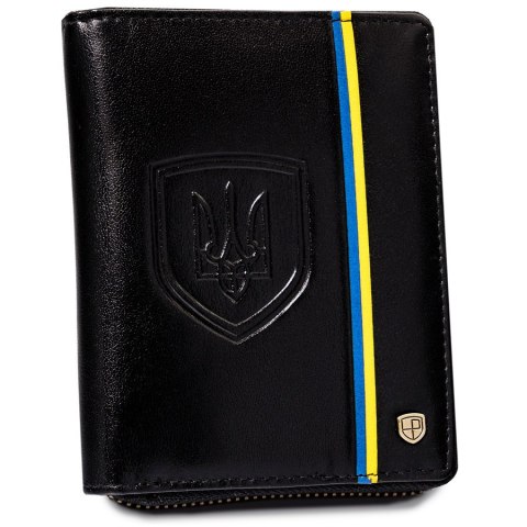 Skórzany portfel męski z godłem i barwami Ukrainy - Peterson Skórzany portfel męski z godłem i barwami Ukrainy - Peterson