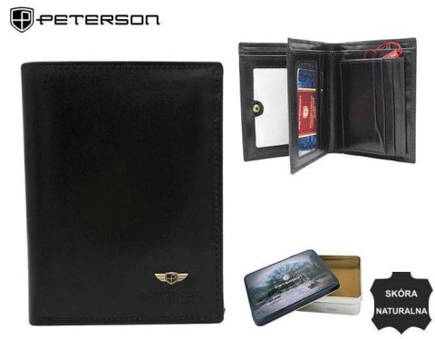 Elegancki, duży portfel męski ze skóry naturalnej - Peterson Elegancki, duży portfel męski ze skóry naturalnej - Peterson