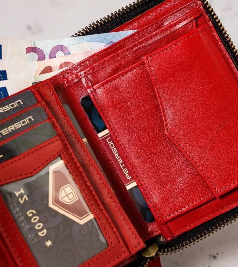 Duży, skórzany portfel męski na zamek - Peterson Duży, skórzany portfel męski na zamek - Peterson