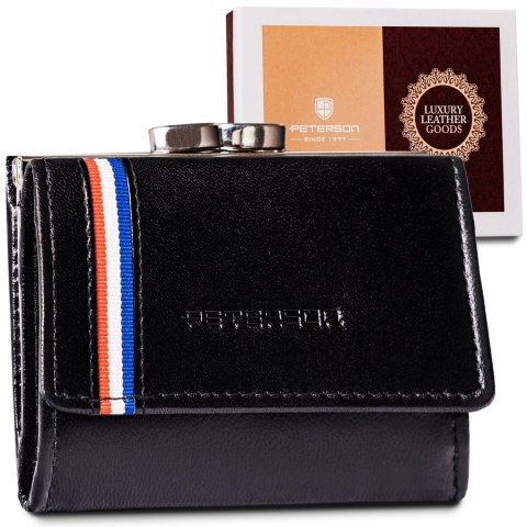 Mały, skórzany portfel damski z systemem RFID Protect - Peterson Mały, skórzany portfel damski z systemem RFID Protect - Peterson
