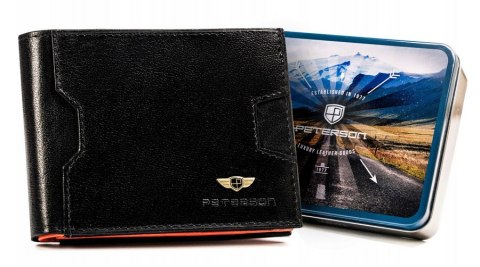 Niewielki, skórzany portfel męski z systemem RFID - Peterson Niewielki, skórzany portfel męski z systemem RFID - Peterson