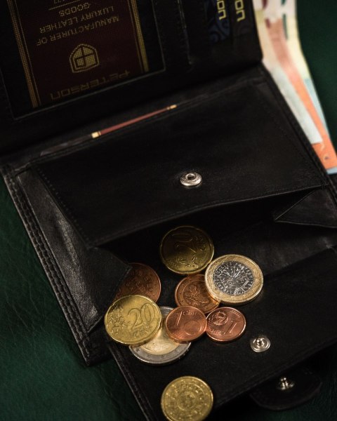 Skórzany portfel męski z kieszenią na dowód rejestracyjny - Peterson Skórzany portfel męski z kieszenią na dowód rejestracyjny - Peterson