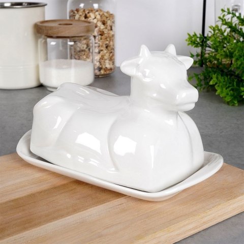 Maselniczka porcelanowa biała krowa Maselniczka porcelanowa biała krowa