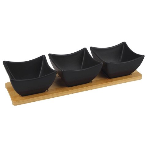 Miseczki na przekąski porcelanowe czarne BLACK 31,5 cm 4 el. Miseczki na przekąski porcelanowe czarne BLACK 31,5 cm 4 el.