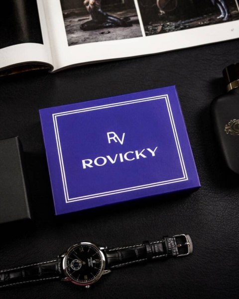 Duży, skórzany portfel męski na zatrzask - Rovicky Duży, skórzany portfel męski na zatrzask - Rovicky