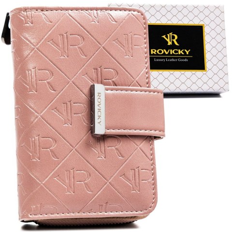 Portfel damski z tłoczonym monogramem - Rovicky Portfel damski z tłoczonym monogramem - Rovicky