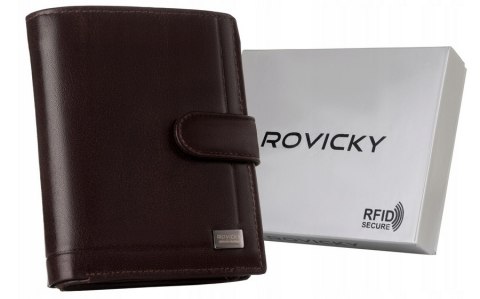 Elegancki portfel męski ze skóry naturalnej - Rovicky Elegancki portfel męski ze skóry naturalnej - Rovicky