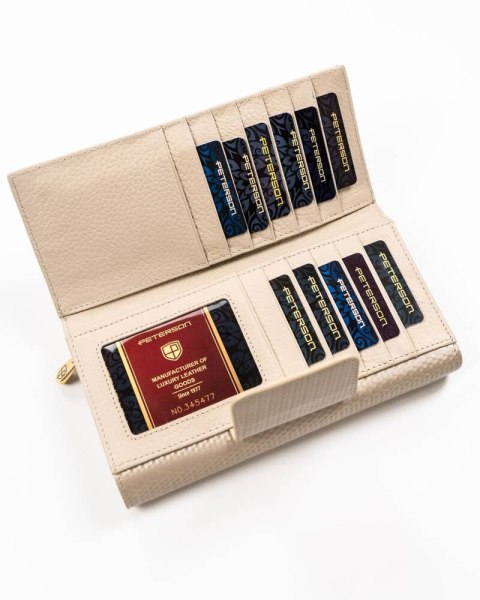 Elegancki, skórzany portfel damski na zatrzask - Peterson Elegancki, skórzany portfel damski na zatrzask - Peterson