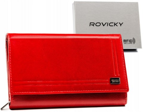 Duży, pojemny portfel damski ze skóry naturalnej - Rovicky Duży, pojemny portfel damski ze skóry naturalnej - Rovicky