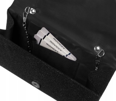 Elegancka, brokatowa kopertówka na łańcuszku - Rovicky Elegancka, brokatowa kopertówka na łańcuszku - Rovicky
