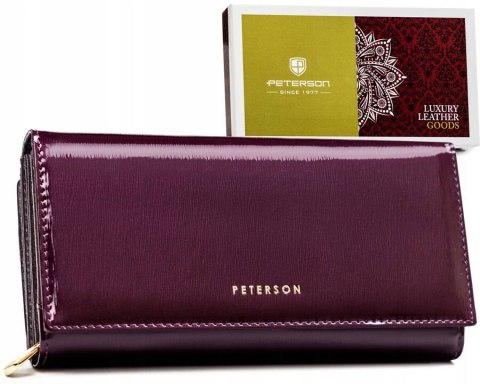 Pojemny, skórzany portfel damski z systemem RFID - Peterson Pojemny, skórzany portfel damski z systemem RFID - Peterson