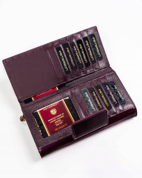 Pojemny, skórzany portfel damski z systemem RFID - Peterson Pojemny, skórzany portfel damski z systemem RFID - Peterson