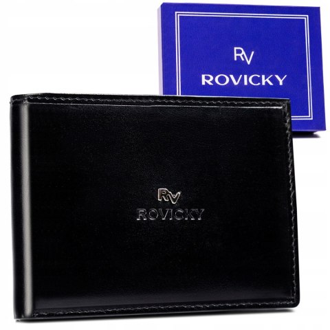 Klasyczny, skórzany portfel męski bez zapięcia - Rovicky Klasyczny, skórzany portfel męski bez zapięcia - Rovicky