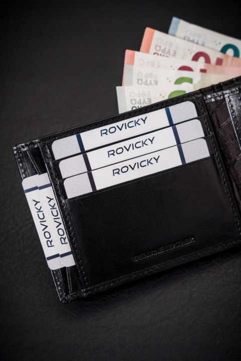 Klasyczny, skórzany portfel męski bez zapięcia - Rovicky Klasyczny, skórzany portfel męski bez zapięcia - Rovicky