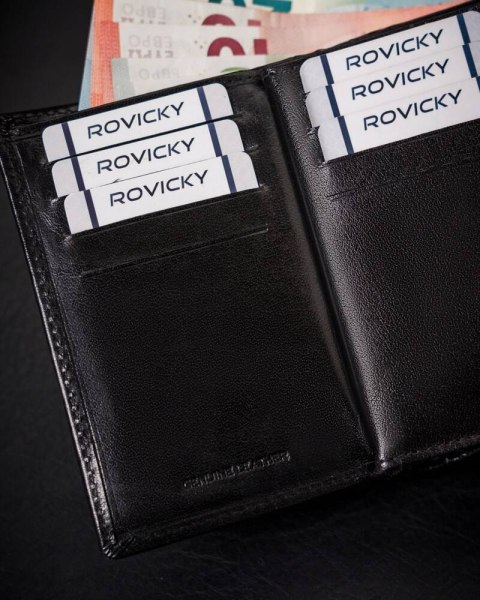 Rozbudowany portfel męski ze skóry naturalnej - Rovicky Rozbudowany portfel męski ze skóry naturalnej - Rovicky