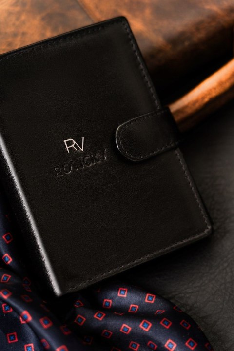 Rozbudowany portfel męski ze skóry naturalnej z systemem RFID - Rovicky Rozbudowany portfel męski ze skóry naturalnej z systemem RFID - Rovicky