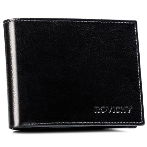 Duży, skórzany portfel męski bez zapięcia - Rovicky Duży, skórzany portfel męski bez zapięcia - Rovicky