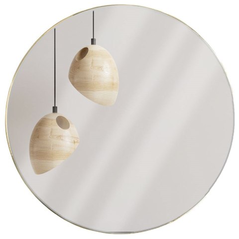 Okrągłe lustro ścienne w złotej ramie metalowe złote 55 cm Okrągłe lustro ścienne w złotej ramie metalowe złote 55 cm