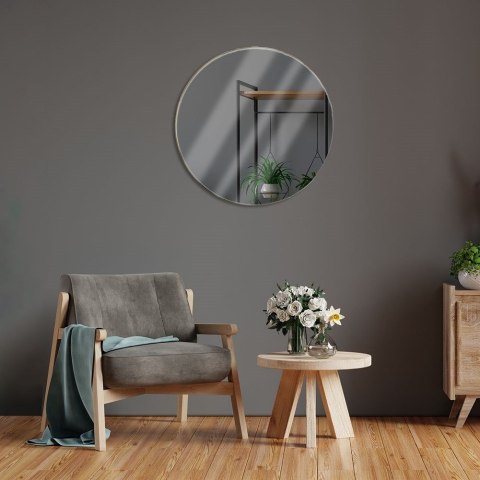 Okrągłe lustro ścienne w złotej ramie metalowe złote 55 cm Okrągłe lustro ścienne w złotej ramie metalowe złote 55 cm