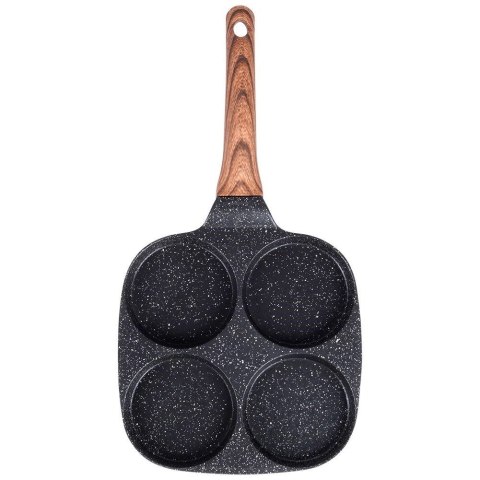 Patelnia do jajek granitowa 4 otwory BLACK&WOOD 19x19 cm Patelnia do jajek granitowa 4 otwory BLACK&WOOD 19x19 cm