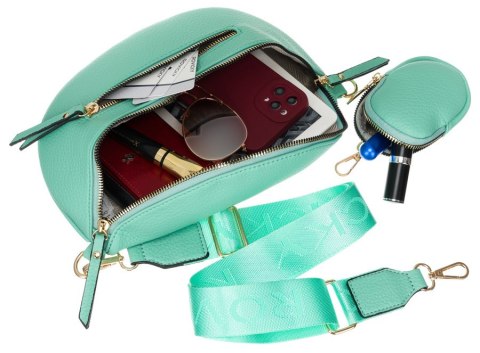 Saszetka damska crossbody ze skóry ekologicznej - Rovicky Saszetka damska crossbody ze skóry ekologicznej - Rovicky