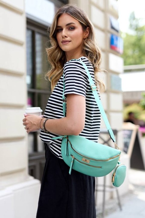Saszetka damska crossbody ze skóry ekologicznej - Rovicky Saszetka damska crossbody ze skóry ekologicznej - Rovicky