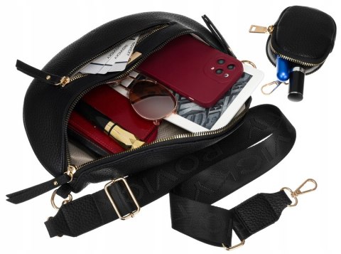 Saszetka damska crossbody ze skóry ekologicznej - Rovicky Saszetka damska crossbody ze skóry ekologicznej - Rovicky