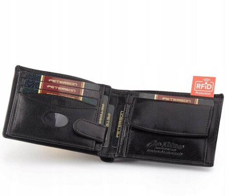 Skórzany, średni portfel męski z systemem RFID - Peterson Skórzany, średni portfel męski z systemem RFID - Peterson