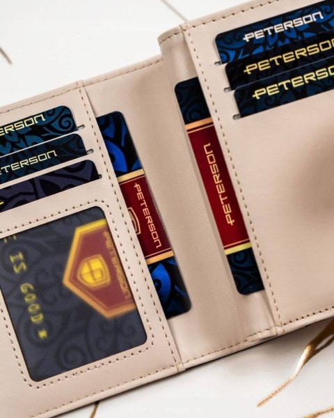 Pojemny portfel damski ze skóry ekologicznej - Peterson Pojemny portfel damski ze skóry ekologicznej - Peterson