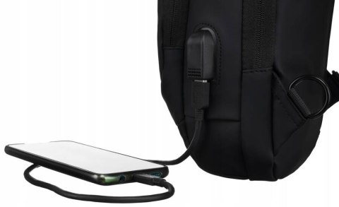 Solidny plecak-saszetka na ramię z portem USB - Peterson Solidny plecak-saszetka na ramię z portem USB - Peterson