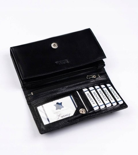 Duży, skórzany portfel damski z systemem RFID - Rovicky Duży, skórzany portfel damski z systemem RFID - Rovicky