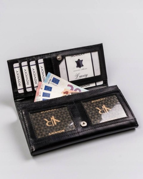 Duży skórzany portfel z systemem RFID Protect - Rovicky Duży skórzany portfel z systemem RFID Protect - Rovicky