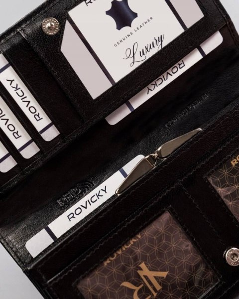 Duży skórzany portfel z systemem RFID Protect - Rovicky Duży skórzany portfel z systemem RFID Protect - Rovicky