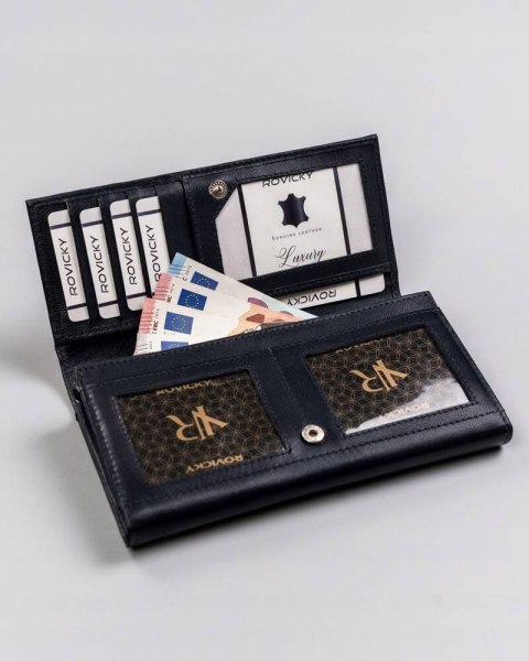 Duży skórzany portfel z systemem RFID Protect - Rovicky Duży skórzany portfel z systemem RFID Protect - Rovicky