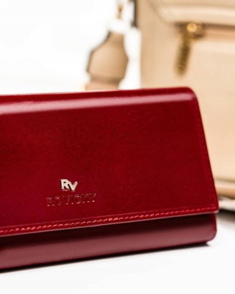 Duży, wygodny portfel damski ze skóry naturalnej z systemem RFID - Rovicky Duży, wygodny portfel damski ze skóry naturalnej z systemem RFID - Rovicky