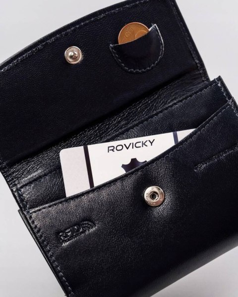 Elegancki portfel damski ze skóry naturalnej - Rovicky Elegancki portfel damski ze skóry naturalnej - Rovicky