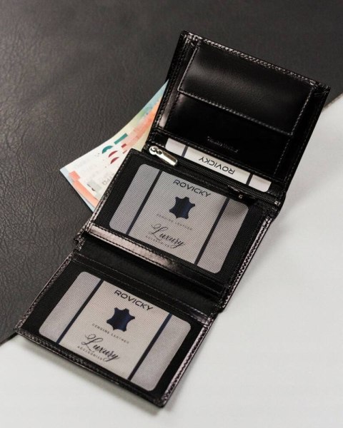 Skórzany, duży portfel męski z systemem RFID - Rovicky Skórzany, duży portfel męski z systemem RFID - Rovicky