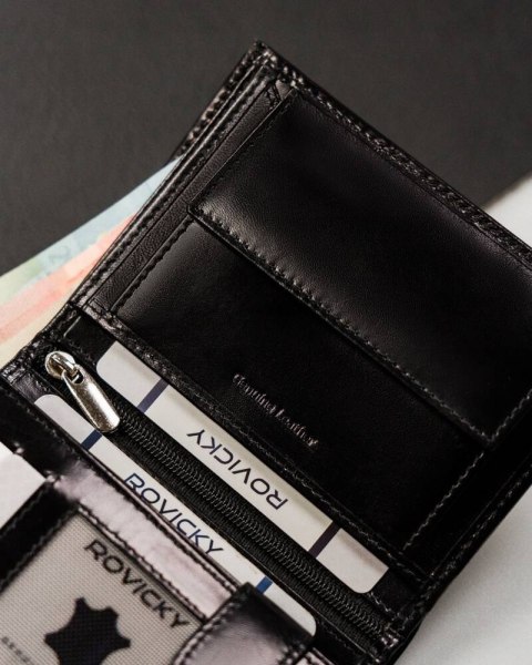 Skórzany, duży portfel męski z systemem RFID - Rovicky Skórzany, duży portfel męski z systemem RFID - Rovicky
